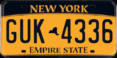 NY license plate GUK4336