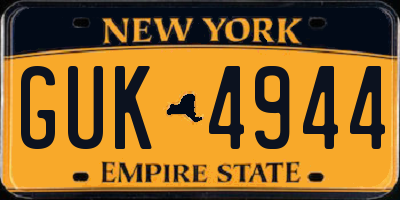 NY license plate GUK4944
