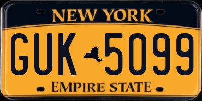 NY license plate GUK5099