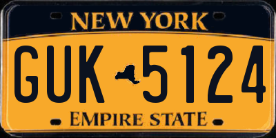 NY license plate GUK5124