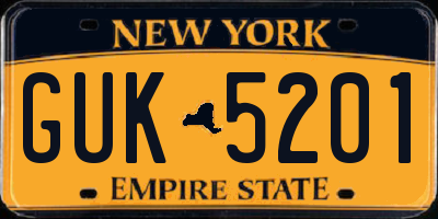 NY license plate GUK5201