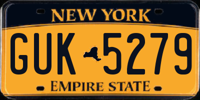 NY license plate GUK5279