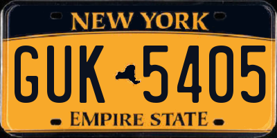 NY license plate GUK5405