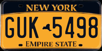 NY license plate GUK5498