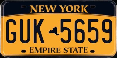 NY license plate GUK5659