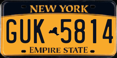 NY license plate GUK5814