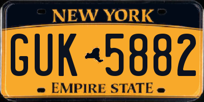 NY license plate GUK5882