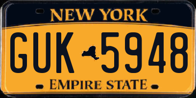 NY license plate GUK5948