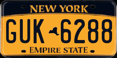 NY license plate GUK6288