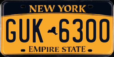 NY license plate GUK6300