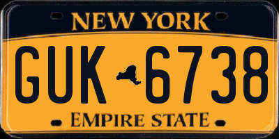 NY license plate GUK6738