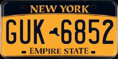 NY license plate GUK6852