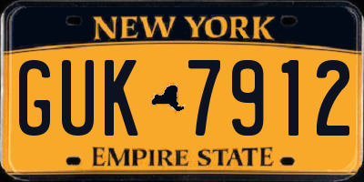 NY license plate GUK7912