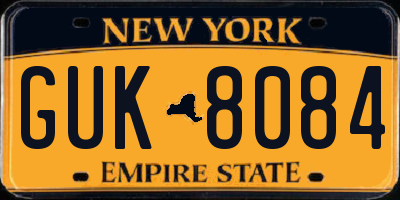 NY license plate GUK8084