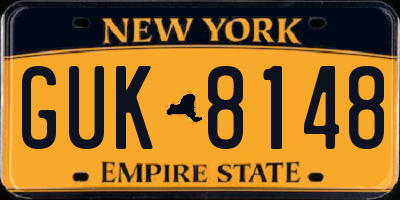 NY license plate GUK8148