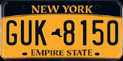 NY license plate GUK8150
