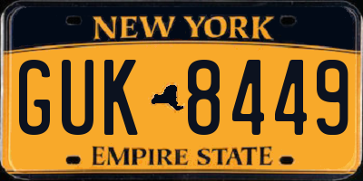 NY license plate GUK8449