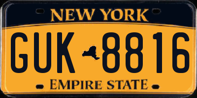 NY license plate GUK8816