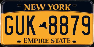 NY license plate GUK8879