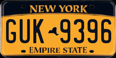 NY license plate GUK9396