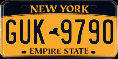 NY license plate GUK9790