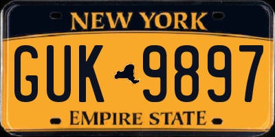 NY license plate GUK9897