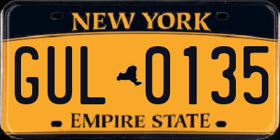NY license plate GUL0135