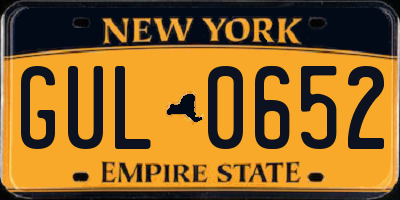 NY license plate GUL0652