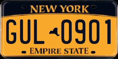 NY license plate GUL0901
