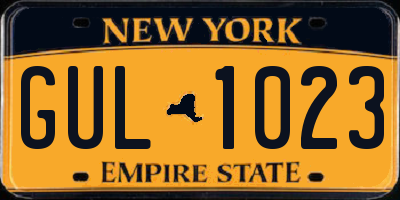 NY license plate GUL1023