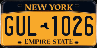 NY license plate GUL1026