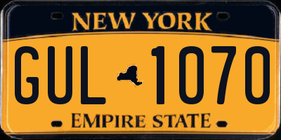 NY license plate GUL1070