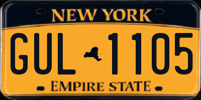 NY license plate GUL1105