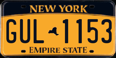 NY license plate GUL1153
