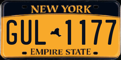NY license plate GUL1177