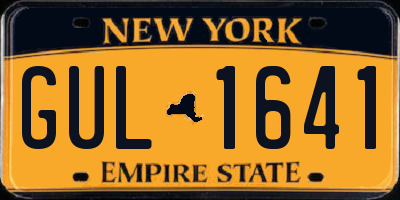 NY license plate GUL1641