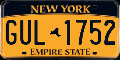 NY license plate GUL1752