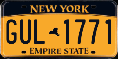 NY license plate GUL1771