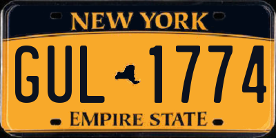 NY license plate GUL1774