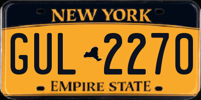 NY license plate GUL2270