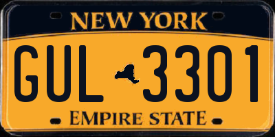 NY license plate GUL3301