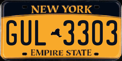 NY license plate GUL3303