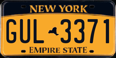 NY license plate GUL3371