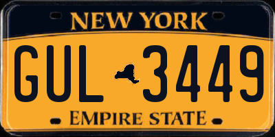 NY license plate GUL3449