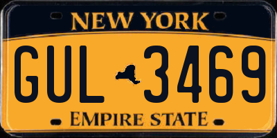 NY license plate GUL3469