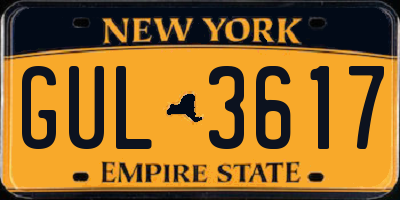 NY license plate GUL3617