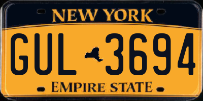 NY license plate GUL3694
