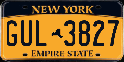 NY license plate GUL3827