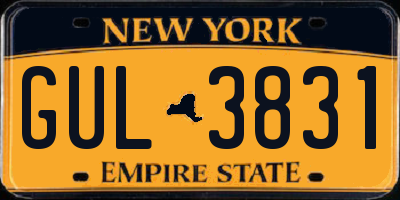 NY license plate GUL3831