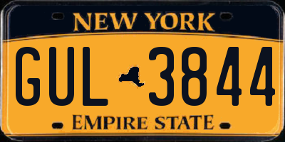 NY license plate GUL3844